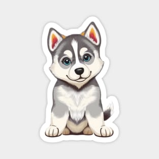 Adorable Husky Dog Magnet