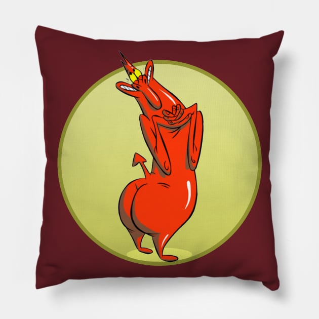 Red Guy Pillow by Kmush