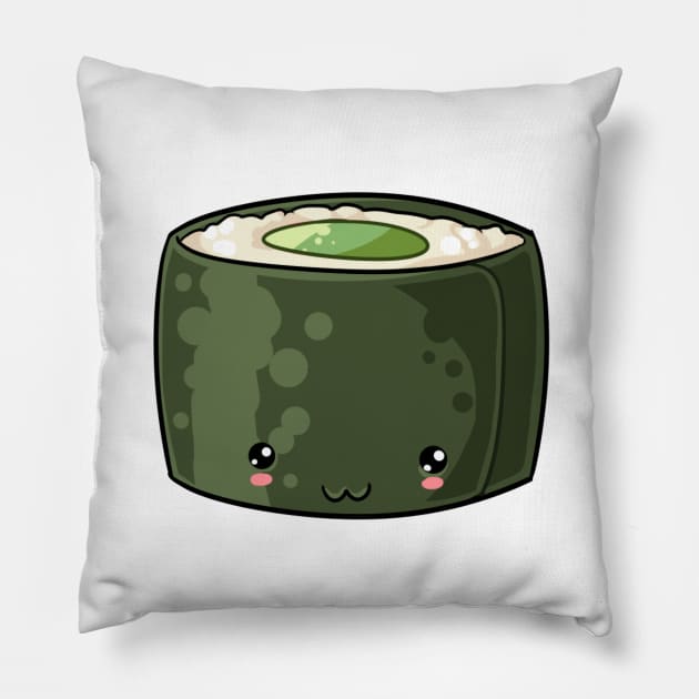 Kawaii food avocado roll Japanese style Pillow by Japanese Designs