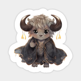 Cartoon African Cape Buffalo in Dracula Costume Magnet