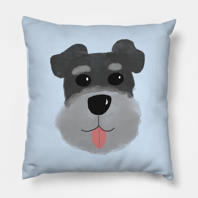 Schnauzer Pillow by Geometrico22