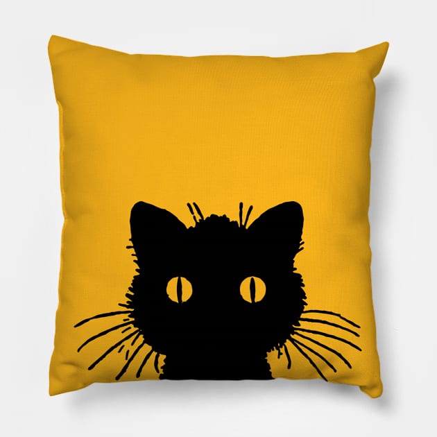 Vintage Black Cat Pillow by Geeks With Sundries