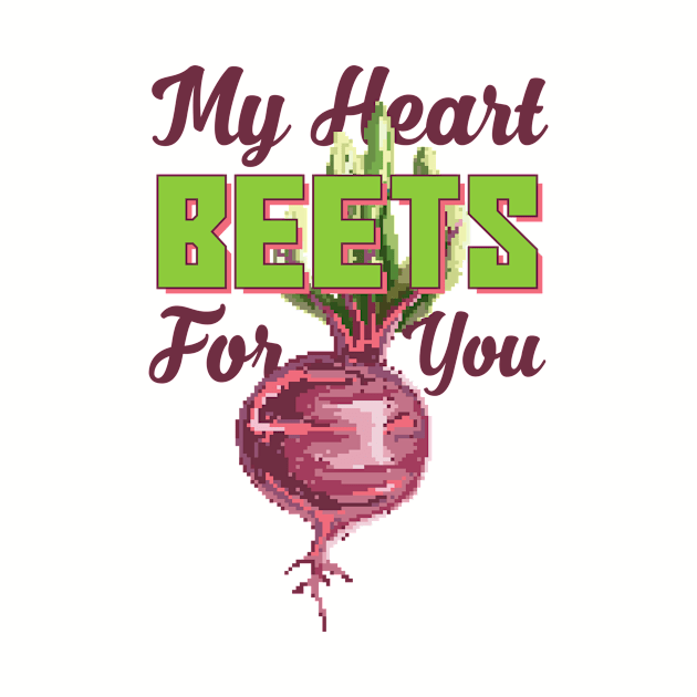 My Heart Beets For You Beetroot Pixel Art by Rebus28