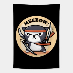Meow Ninja Cat Tapestry