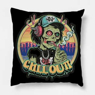 Hip Hop Zombie Chill Out Artwork Pillow