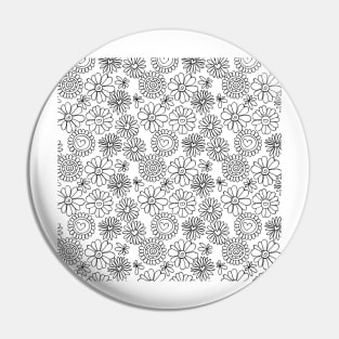 Doodle floral pattern Pin