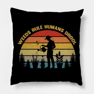 Retro Vintage Horticulturist Humor Grass Mower Botanist Pillow