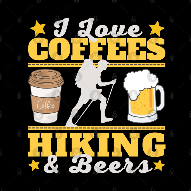 I Love Coffees, Hiking and Beers by Owl Canvas