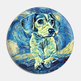 Cute Dog Van Gogh Style Pin