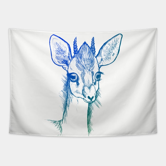 Dik-Dik Blue/Green Tapestry by TehNessa