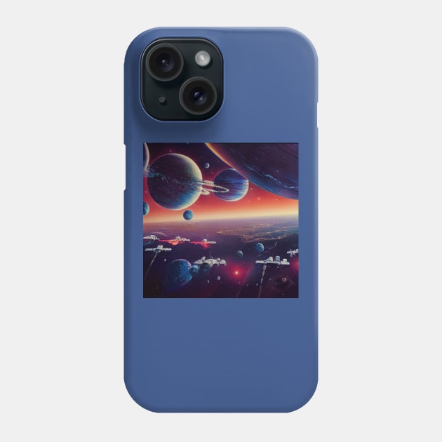 Interplanetary Spaceport Phone Case by Grassroots Green