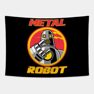 Metal Robot Logo Tapestry