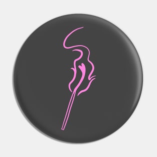 Flaming Love matchstick on fire baby pink cute gift Pin