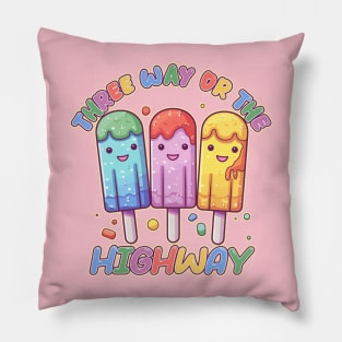 A Threeway or the Highway Kawaii Popsicles Pillow