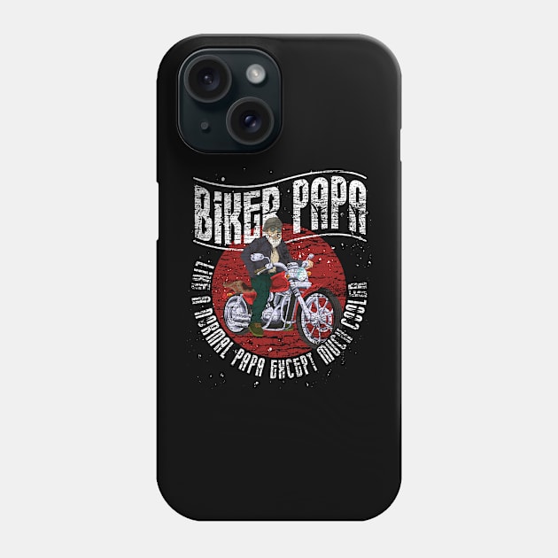 Funny Papa Biking Fathers Day Motorcycle Cool Biker Phone Case by ShirtsShirtsndmoreShirts