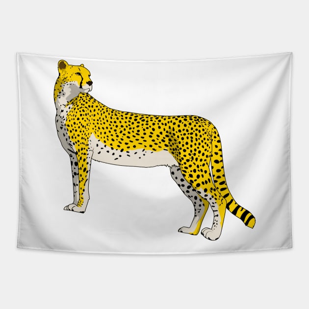 Proud Cheetah Tapestry by Sticker Steve