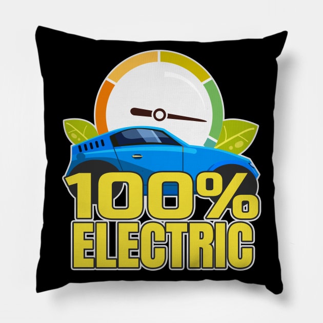 Electric Car E-Car Statement Pillow by Foxxy Merch