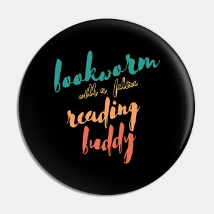 bookworm with a feline reading buddy Pin