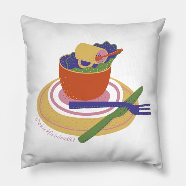 Dishes Pillow by chickfish