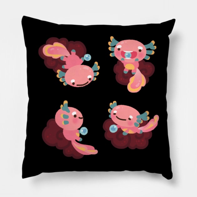 Umpearl the axolotl Pillow by pikaole