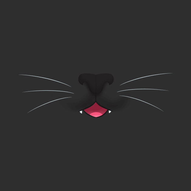 Black Kitty Cat with Fangs - Meow! by ParadisePaws