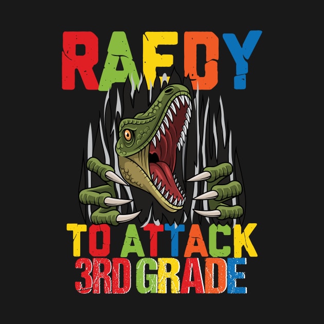 Funny Ready To Attack 3rd Grade Shark First Day of School Gifts Kids by smtworld