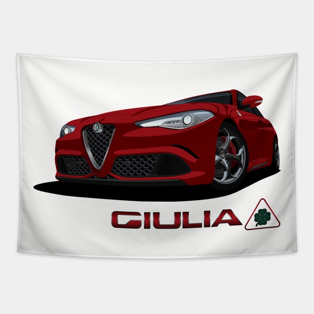 Giulia Quadrifoglio Tapestry by AutomotiveArt