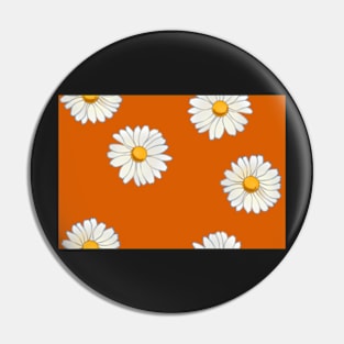 daisies on burnt orange Pin