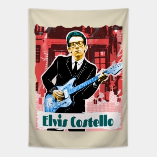 Elvis Costello - Classic Music Fan Art Tapestry