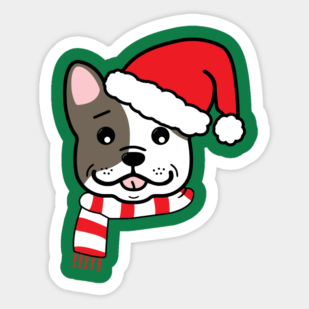 bulldog with santa hat