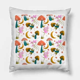 Mushrooms and Flowers Pillow