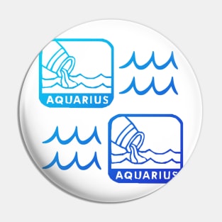 Aquarius Birth Sign - Blue Pin