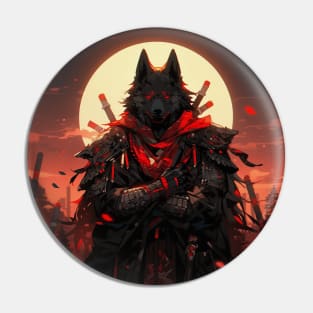 Wolf Samurai Pin