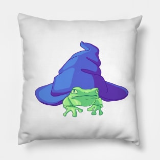 Green Frog Witch Familiar- Frog and Witch Hat Pillow