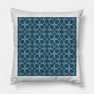 1920s Art Deco Birds Pattern #2 Blue Pillow