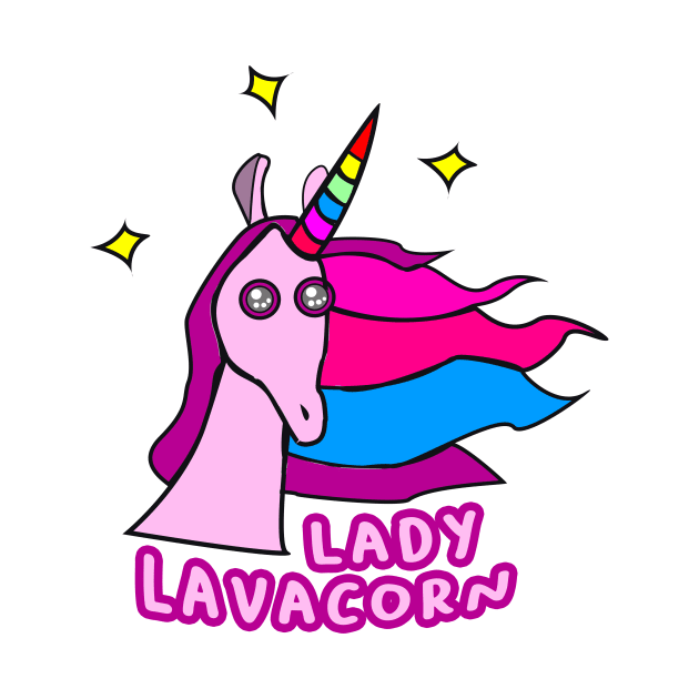 Lady Lavacorn - Unicorn Tshirt Mug Tote Phone Case and more using this print! by jeffrick