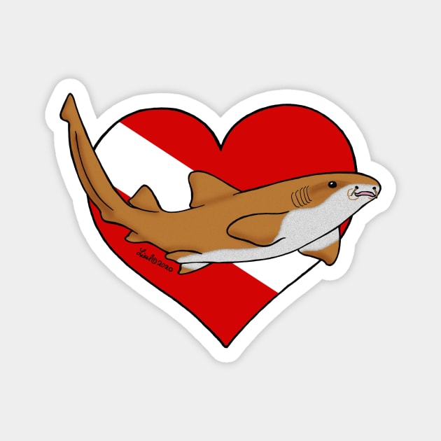 Nurse Shark Diver Magnet by HonuHoney