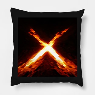 Fiery rays on black background Pillow