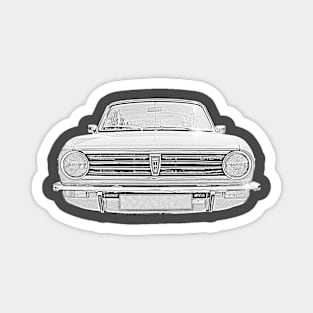 Austin Maxi 1970s British classic car monochrome Magnet