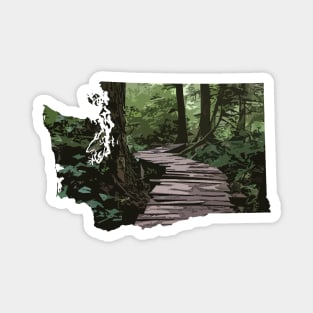 Washington State Map Hiking Trail Wilderness Magnet