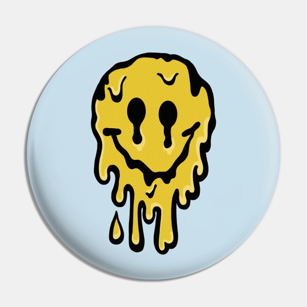 Acid Face Smiley Grime Melt Pin by DankFutura