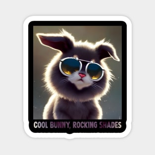 Cool bunny rocking shades Magnet