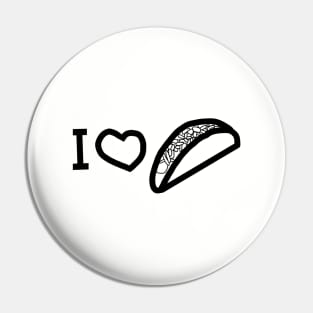 I Love a Taco Outline Graphic Pin