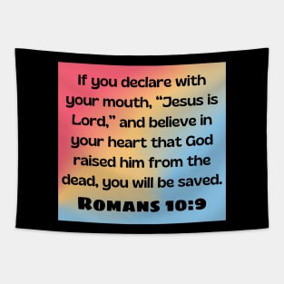 Bible Verse Romans 10:9 Tapestry