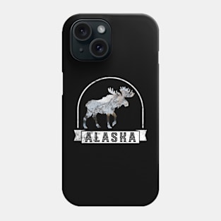 Alaska Day Moose Snowy Mountain Alaskan Tourist or Resident Phone Case