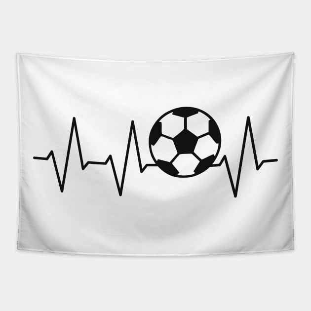 Footballer Heartbeat Football Pulse Sport Tapestry by Foxxy Merch