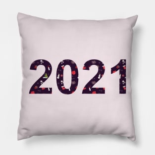 Numbers 2021 with the symbols of the new year Pillow