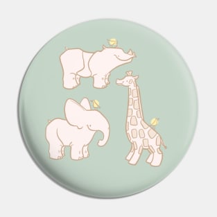 Cute Safari Animals Pin