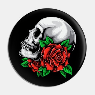 Rose Skull Pin