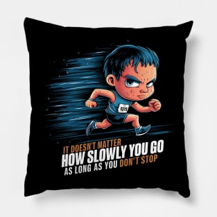 Perseverance in Motion: Chibi-Style Runner Pillow